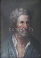 Jelzés nélkül, feltehetően XVII. sz. végi angol festő: Portré. Pasztell. Üvegezett florentin fakeretben, 49×37 cm