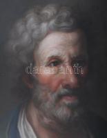 Jelzés nélkül, feltehetően XVII. sz. végi angol festő: Portré. Pasztell. Üvegezett florentin fakeret...