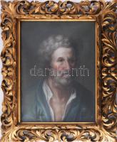 Jelzés nélkül, feltehetően XVII. sz. végi angol festő: Portré. Pasztell. Üvegezett florentin fakeret...