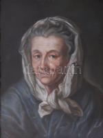 Jelzés nélkül, feltehetően XVII. sz. végi angol festő: Női portré. Pasztell. Üvegezett florentin fakeretben, 49×37 cm