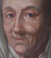 Jelzés nélkül, feltehetően XVII. sz. végi angol festő: Női portré. Pasztell. Üvegezett florentin fak...