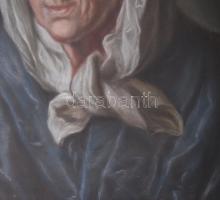 Jelzés nélkül, feltehetően XVII. sz. végi angol festő: Női portré. Pasztell. Üvegezett florentin fak...