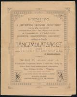 1903 Losonc, Meghívó a "Művezetők Országos Szövetsége" XIV. kerületi egyesület táncmulatsági meghívója, hajtott
