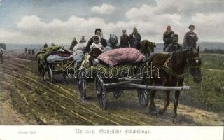 Military WWI Galician refugees on a horse carriage