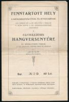 1929 Nagyvárad, fenntartott hely (60 lei értékben) a székesegyház ének- és zenekarának egyházzenei hangversenyére - műsorfüzet, hajtott, 4p