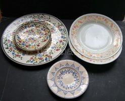 Nagy mutatós porcelán tétel, benne: 1  tál, 7 különböző méretű tányér, 2 cukortartó és 1 kis váza