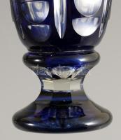 Kéken pácolt kristály váza, minimális kopással, m: 16 cm