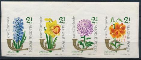1963 Bélyegnap - Virág IV. vágott ívszéli csík (ráncok / creases)