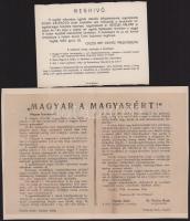 1938-1940 Cegléd díszközgyűlés Felvidék és Erdély visszatérésének alkalmából, két meghívó valamint k...