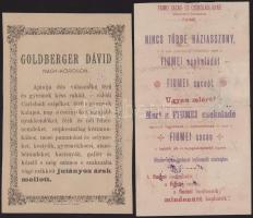 ca 1860-1900 Nagykőrös 4 db fejléces számla