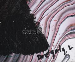 Drégely L jelzéssel: Vörös és fekete. Vegyes technika, vászon. 30×30 cm