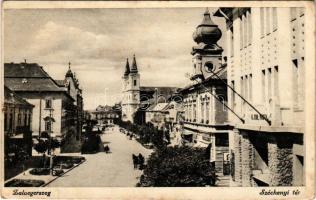 1937 Zalaegerszeg, Gróf Széchenyi István tér, M. kir. Posta, üzletek (fl)