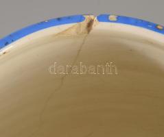 cca 1900 Szatócsbolti hordó alakú fajansz kávékínáló, jelzés nélkül, felületi sérüléssel, mázátreped...