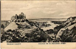 Lippa, Lipova; Solymosi vár, Máriaradna. Birnfeld Simon kiadása / Cetatea Soimos / castle ruins, Radna (felületi sérülés / surface damage)