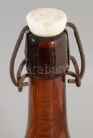 Antik Nagyszeben csatos sörös üveg, szájánál kis kopással, m: 27 cm