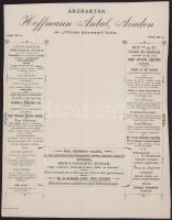 1898 Arad, Hofmann Antal szövöde fejléces számla 2 db