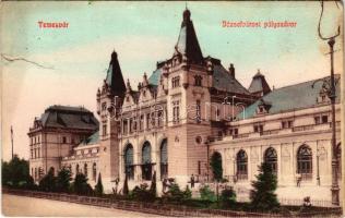 1912 Temesvár, Timisoara; Józsefvárosi pályaudvar, vasútállomás / Iosefin railway station (b)