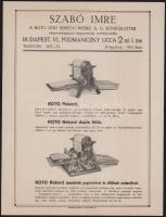 cca 1930 Bp. VI., Podmaniczky u. 2., Szabó Imre a Roto és Debego sokszorosítógépgyár képviselőjének 5 db nyomdaipari prospektusa