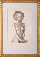 Farsang Sándor (1945-2015): Leány (női akt). Rézkarc, papír, jelzett, művészpéldány EA XV/IV számozá...