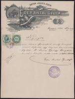 1898 Eder Antal zongora gyáros fejléces számla