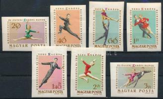 1963 Műkorcsolyázó és jégtánc EB, Budapest vágott sor (4.000) (ráncok / creases)