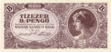 1946. 10.000BP (2x) + 100.000BP (2x) eltérő színváltozat + 100.000.000MP (2x) T:I