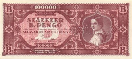 1946. 10.000BP (2x) + 100.000BP (2x) eltérő színváltozat + 100.000.000MP (2x) T:I