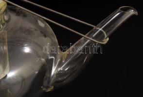 Jelzett teás kanna, madár figurás lezáróval, csőrén pattanással, 26x14 cm