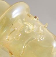 cca 19. sz. második fele, férfi fej alakos fújt üveg kóstoló pipa, hibátlan, h: 30 cm