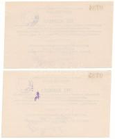 1919. Zirc 10K "Zirczi Járási Takarékpénztár Pénztári-Jegye" (2x) sorszámkövetők "073...