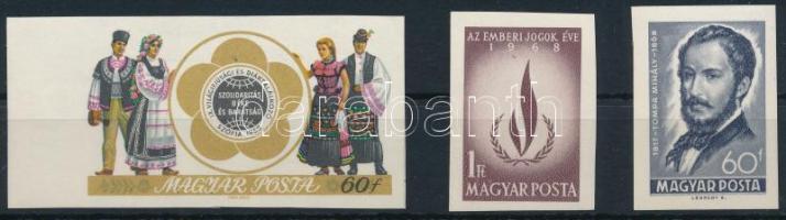 1968 Évfordulók - Események VI. 3 klf vágott bélyeg