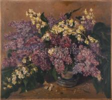 Wickenburg jelzéssel: Virágok, 1900. Olaj, vászon. Restaurált, dublírozott. 45×51,5 cm