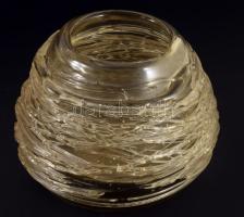 L. Szabó Erzsébet (1935-): Üvegfonalas váza. Jelzett, szálon gyári vagy sérülésből adódó hiánnyal, d: 12 cm, m: 10 cm