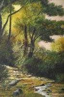 Szücs Károly (1921-): Bakonyi táj. Olaj, farost. Jelzett. Apró felületi sérülésekkel. 36×50 cm