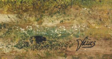 Szücs Károly (1921-): Bakonyi táj. Olaj, farost. Jelzett. Apró felületi sérülésekkel. 36×50 cm