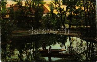 1910 Szatmárnémeti, Szatmár, Satu Mare; Kossuth kerti tó. Cseplák Bálint kiadása / park, pond (r)