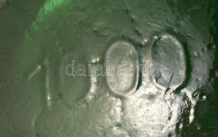 Buborékos üveg, formába préselt, anyagában színezett, hibátlan 24 cm,