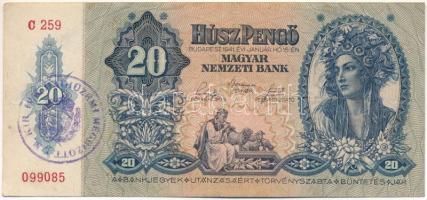 1941. 20P "C 259 099085" "M. Kir. IV/8 Hadiüzemi megbízott" felülbélyegzéssel T:F Adamo P12