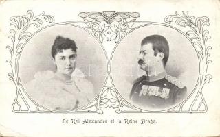 Alexander I of Serbia and Queen Draga (EB)