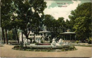 1915 Kolozsvár, Cluj; Sétatéri részlet. Schuster Emil kiadása / promenade (EK)