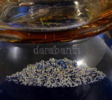 Cseh üveg vázas, többrétegű, anyagában színezett, hibátlan 36 cm