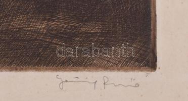 Görög Rezső (1930-?): Nyár. Rézkarc, papír, jelzett, lap széle kissé foltos30×39,5 cm