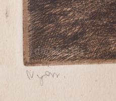 Görög Rezső (1930-?): Nyár. Rézkarc, papír, jelzett, lap széle kissé foltos30×39,5 cm