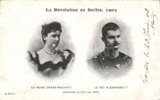 Alexander I of Serbia and Queen Draga (EB)