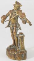 Hegedűs, bronz szobor, jelzés nélkül 22 cm