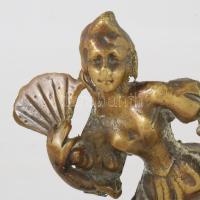 Barokk hölgy, bronz szobor, jelzés nélkül 21 cm