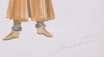 Olvashatatlan jelzéssel (Mialkovszky Erzsébet?): Jelmezterv az Egri Csillagok c. játékfilmhez, Dobó ...