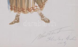 Olvashatatlan jelzéssel (Mialkovszky Erzsébet?): Jelmezterv az Egri Csillagok c. játékfilmhez, Cserh...