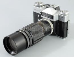 Zenit-E fényképezőgép, Wirgin-Wiesbaden 200mm f4.5 Edixar objektívvel Olimpiai kiadás