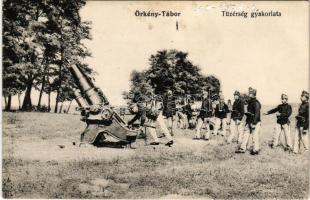 1916 Örkénytábor (Táborfalva), Tüzérség gyakorlata ágyúval, osztrák-magyar katonák / K.u.k. military, artillery, soldiers with canon (r)